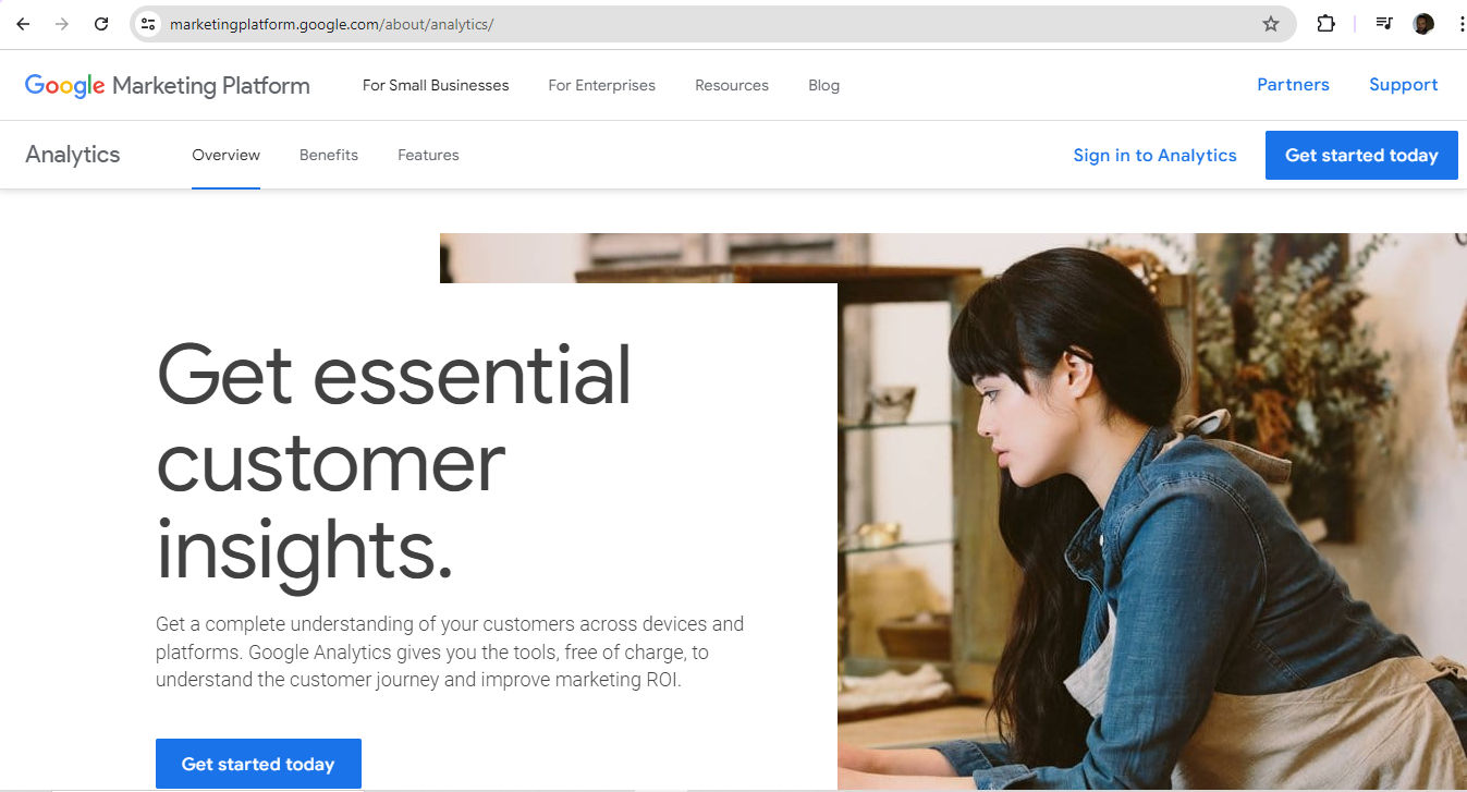 A screenshot of Google Analytics' Overview page.